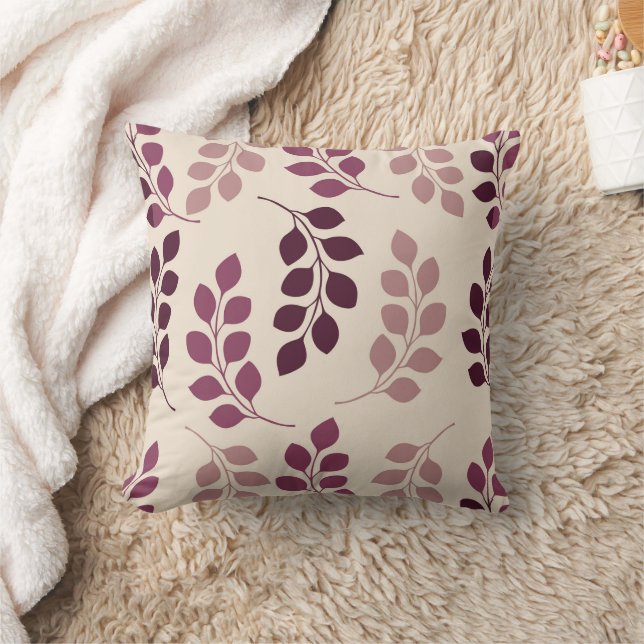 Coussin Bordeaux Modern Botanical Japandi (Couverture)