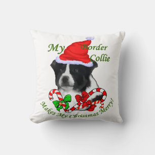 Coussin Bordure Collie Noël