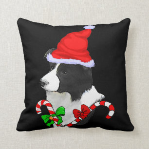 Coussin Bordure Collie Noël