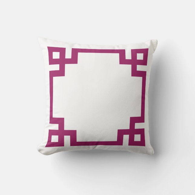 Coussin Bordure de clé rouge et blanche (Recto)