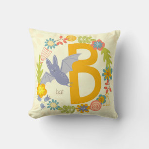 Coussin Bordure de l'alphabet rouge Fleur sauvage jaune Le