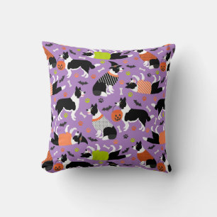 Coussin Bordure d'Halloween Collie Jeu d'oreiller