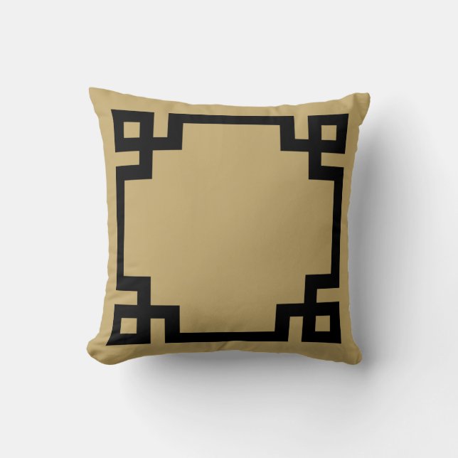 Coussin Bordure Gold et Black Greek Key (Recto)