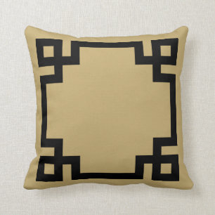 Coussin Bordure Gold et Black Greek Key