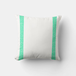 Coussin Bordure grecque à la menthe