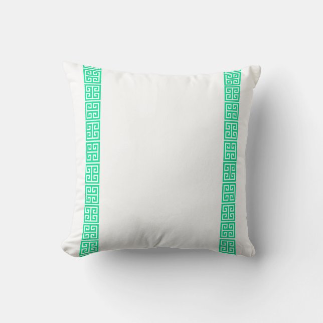 Coussin Bordure grecque à la menthe (Recto)
