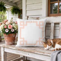 Bordure grecque rose et blanc