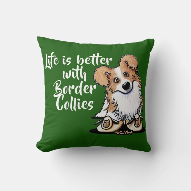 Coussin Bordure KiniArt Collie (Recto)