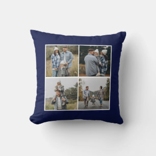 Coussin Bordure Navy 4x2 Photos Créez Votre Propre Collage