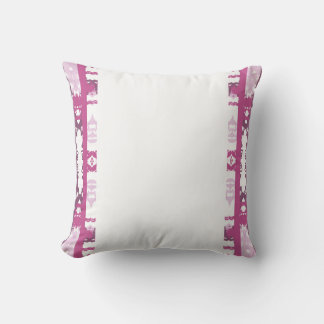 Coussin Bordure Ornementale Blanc Magenta Rose