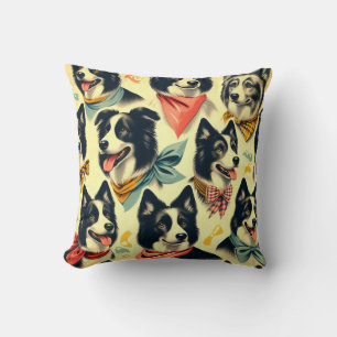 Coussin Bordure vintage Collie sans fil