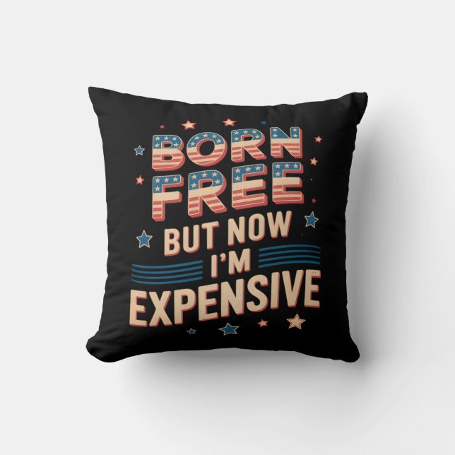 Coussin Born Free Mais Now I'm Copensive mignon Citation (Recto)