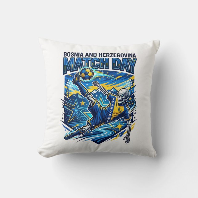 Coussin Bosnie-Herzégovine Match Day Skeleton Striker  (Recto)