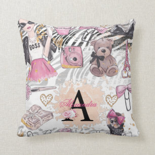 Coussin Boss de fille personnalisée de luxe