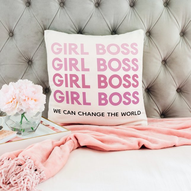 Coussin Boss de fille rose moderne Meilleur cadeau de fill (Créateur téléchargé)
