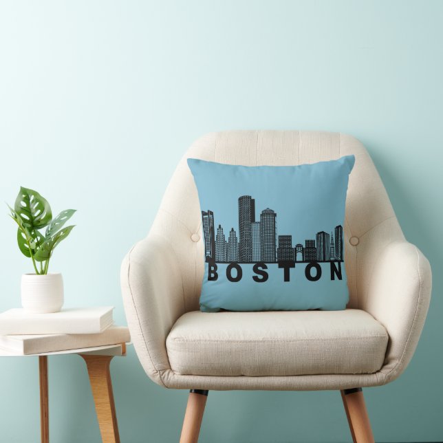 Coussin Boston Skyline Silhouette  (Chaise)