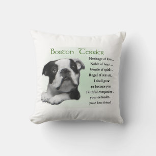 Coussin Boston Terrier Heritage of Love