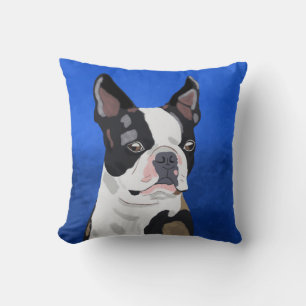 Coussin Boston Terrier Peinture à l'huile de chien Portrai