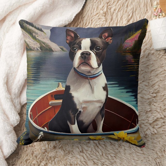 Coussin Boston Terrier sur une pagaie : Une aventure pitto (Couverture)