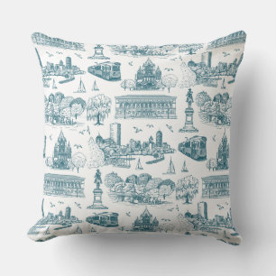 Coussin Boston Toile (éd. anniversaire) bleu/blanc