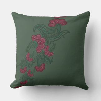 Coussin botanical green leaf pillow