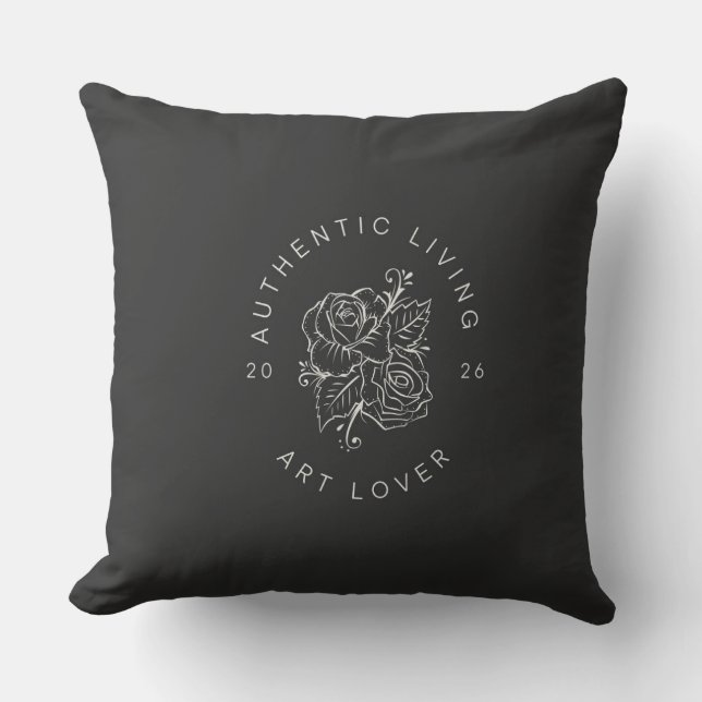 Coussin Botanical Rose Circle Logo (Recto)