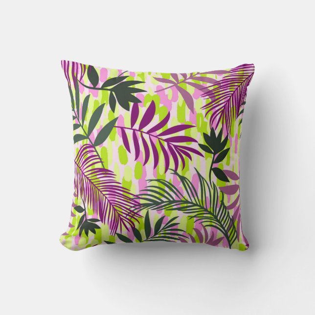 Coussin Botanical seamless pattern mixed with geometric sh (Recto)
