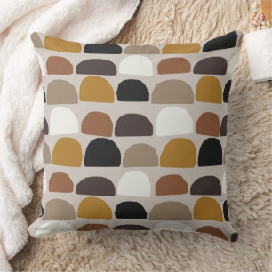 Coussin Botanique Abstraite de terre cuite du milieu du si