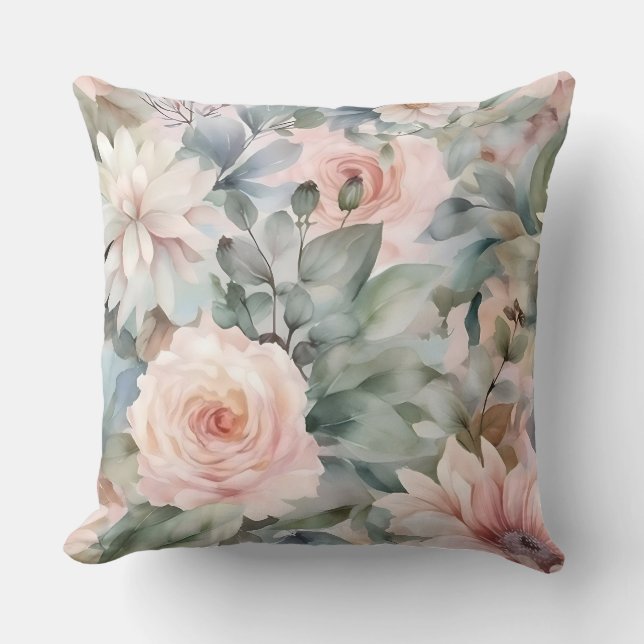 Coussin Botanique Ballet Mariée Rougeissante (Recto)