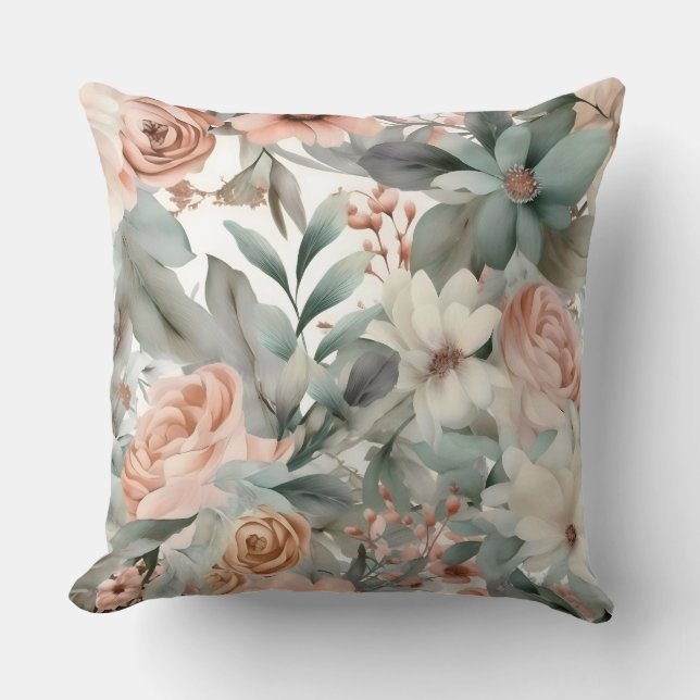 Coussin Botanique Ballet Mariée Rougeissante (Recto)