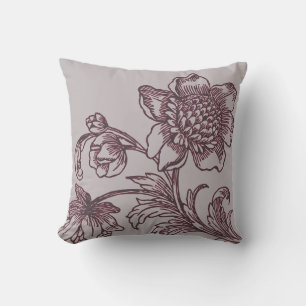Coussin Botanique de Grey et de Bourgogne Les fleurs en f