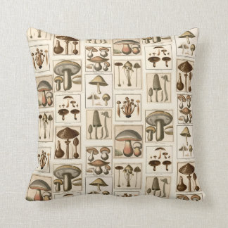 Coussin botanique d'impression de champignon