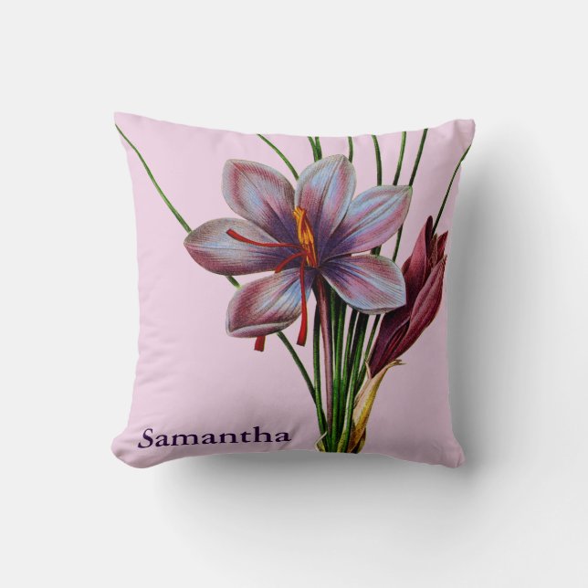 Coussin Botanique : Safran (Recto)