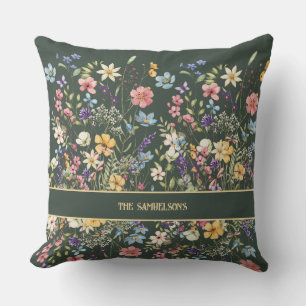 Coussin Botanique vert sauge personnalisé