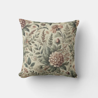 Coussin Botanique vintage