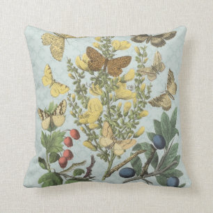 Coussin botanique vintage de papillons…