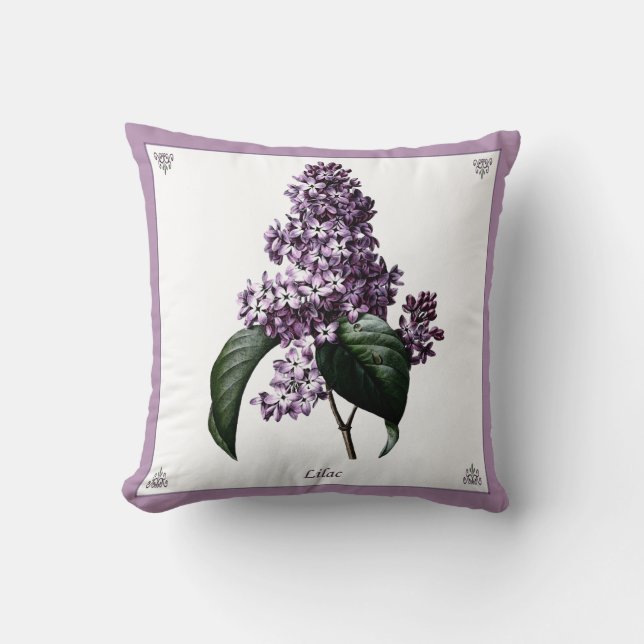 Coussin botanique Vintage Lilac (Recto)