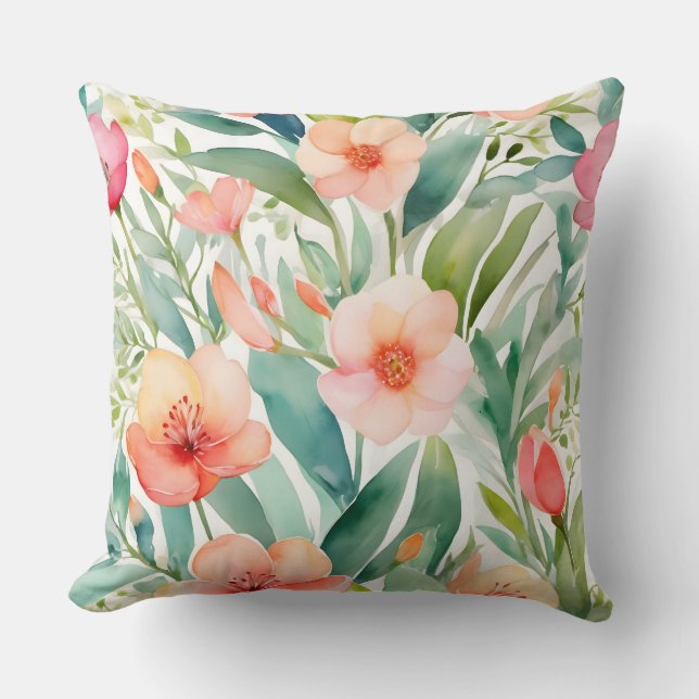 Coussin Botaniques du printemps frais (Recto)