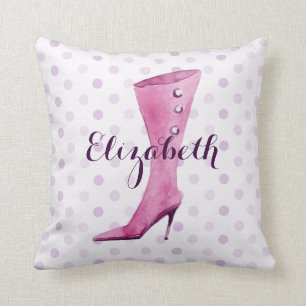 Coussin Botte de talon violet stiletto personnalisée