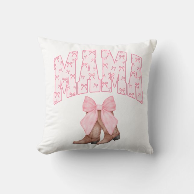 Coussin Bottes à la campagne avec une patte rose, maman (Recto)