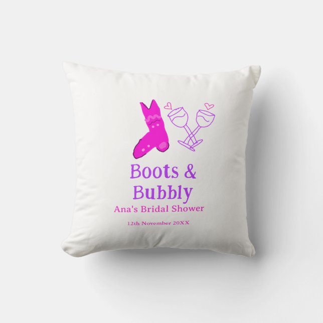 Coussin Bottes & bulle de champagne bouteille de brique do (Recto)