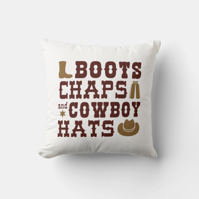Coussin Bottes Cuissardes Et Chapeaux De Cowboy (Recto)