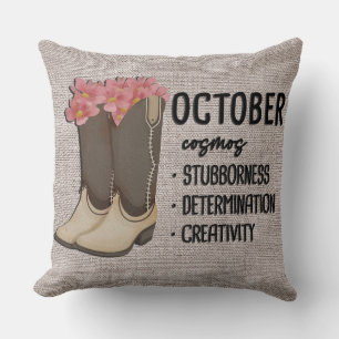 Coussin Bottes florales Mois de naissance Fleur/ Octobre C