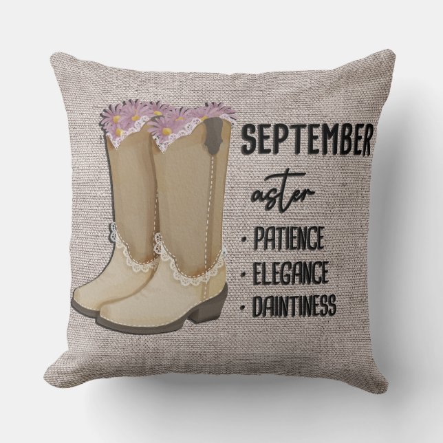 Coussin Bottes florales Mois de naissance Fleur/Septembre  (Recto)