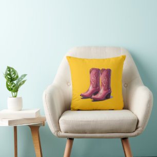 Coussin bottes roses !