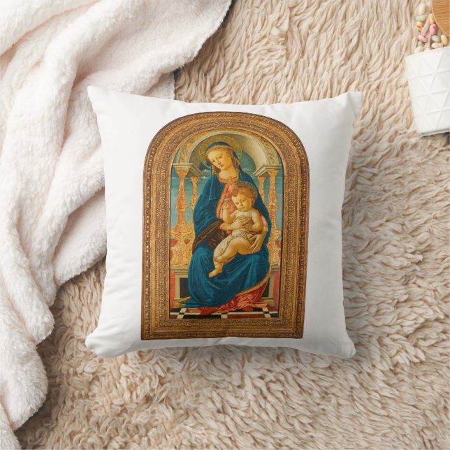 Coussin Botticelli (1445-1510) Madonna & Child Enthroned (Couverture)