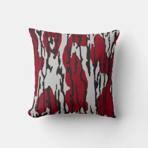 Coussin Bottomland Camo rouge et blanc motif garçons fille