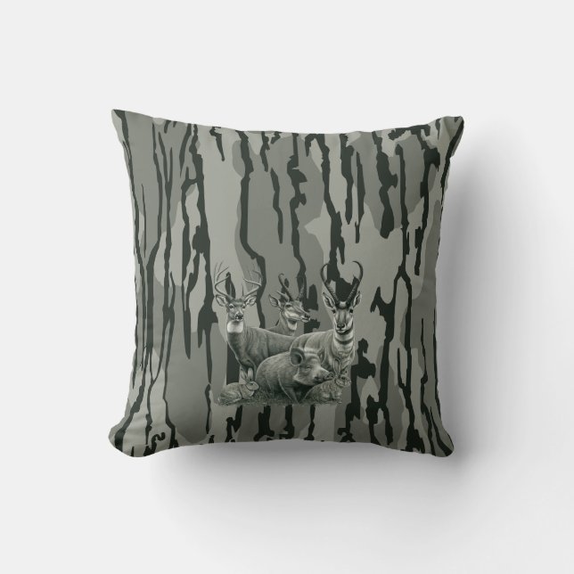 Coussin Bottomland Camo Whitetail Deer Mule Deer Pronghorn (Recto)
