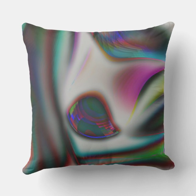 Coussin Bouche de poisson abstraite avec flou psychédéliqu (Verso)