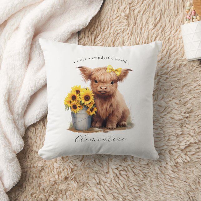 Coussin Bouche de tournesol de vache Highland (Couverture)